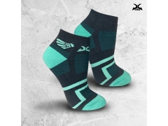 XLC-J013 羽球厚底運動短襪(深灰/湖水綠)