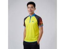 X8-305A 吸濕排汗火焰上衣(男款 大尺碼)-黃